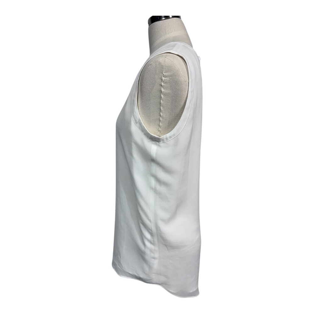 Cabi White Sleeveless Double Layer Blouse Pleated Front Women's S‎ - Picture 4 of 8